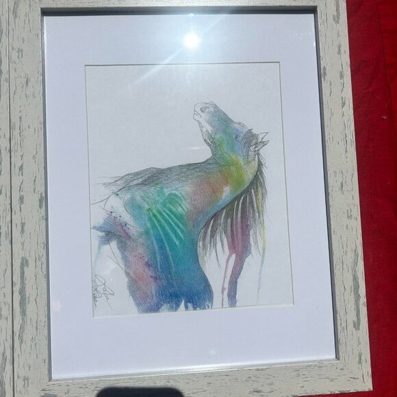 Watercolor horse paintings signed by Luke Lube - Picture 8 of 12